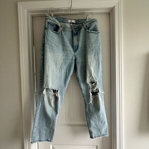 Abercrombie & Fitch Light Blue Boyfriend Jeans- CURVE LOVE SIZE 16